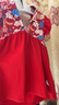 優(yōu)奇嬰兒衣服連衣裙夏季女寶寶周歲禮服百歲百天衣服宴禮紅色喜慶裙子 曬單實(shí)拍圖