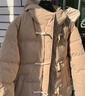 ELAND【匈牙利鴨絨】衣戀羽絨服女學(xué)院風(fēng)牛角扣保暖外套25冬新款 淺卡其色(36)L/Beige L 曬單實(shí)拍圖