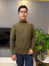 羅蒙（ROMON）男士德絨衛衣打底衫男修身純色半高領(lǐng)長(cháng)袖T恤加絨加厚保暖雙面絨 橄欖綠 XL 建議120-140斤 曬單實(shí)拍圖