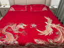 高端真絲棉四件套結(jié)婚床上用品婚慶龍鳳刺繡大紅純?nèi)尴脖皇?龍鳳呈祥【順豐速達(dá)+精美禮盒】 1.5米床-被套200*230四件套 曬單實(shí)拍圖