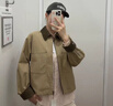 優(yōu)衣庫男裝女裝休閑拉鏈短茄克外套巴恩風(fēng)翻領(lǐng)夾克478230 480827 478230/34駝色 L 曬單實(shí)拍圖