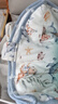 婧麒（JOYNCLEON）新生嬰兒睡袋寶寶投降式防驚跳神器純棉夾棉防踢被 藍M jsd177270 曬單實(shí)拍圖