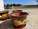 大海邊 特大號復古龍缸花盆粗陶均釉加厚落地盆景戶(hù)外庭院種樹(shù)陶土花盆 釉金款6尺#口徑60cm高38cm[送托盤(pán)] 曬單實(shí)拍圖
