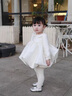 G.DUCKKIDS女寶寶周歲公主裙生日禮服花童婚紗蓬蓬裙2025春秋新款高端連衣裙 米白色 80 cm 曬單實(shí)拍圖