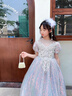 思妙星女童禮服輕奢小眾高端花童婚禮主持人鋼琴演奏兒童生日宴會(huì )公主裙 銀灰色 150 曬單實(shí)拍圖