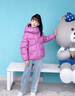 波司登（BOSIDENG）25新款羽絨服女童短款90絨5A抗菌絨連帽泡芙加厚外套T250243102Q 覆盆子紅1897 140 /64 約 130-140cm 30kg 曬單實(shí)拍圖