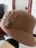 馨蘭芙曼貝雷帽女小禮帽秋冬新款優(yōu)雅花朵羊毛呢馬術(shù)帽百搭鴨舌復古禮帽 駝色 M 可調節(56-58c) 曬單實(shí)拍圖