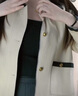 百圖betu女裝2025秋季新款短外套撞色設計棉感萊賽爾薄外套女2508T53 卡其色 M 曬單實(shí)拍圖