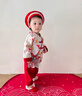 G.duck小黃鴨寶寶拜年服紅色套裝2025新款嬰兒喜慶年服上衣褲子唐裝禮服 紅色套裝-送包包 80cm 均碼 曬單實(shí)拍圖