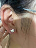 QMXDS999純銀KT貓耳釘女童可愛(ài)甜美養耳耳環(huán)足銀耳骨兒童耳飾品不過(guò)敏 kt貓咪耳釘1對 曬單實(shí)拍圖
