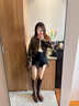 妙侶真皮復古長(cháng)筒靴女加絨黑色長(cháng)靴增高厚底高筒騎士靴英倫風(fēng)中筒靴子 棕色 長(cháng)筒 單里 現貨 單層 37 曬單實(shí)拍圖