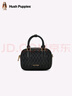暇步士（Hush Puppies）女包羊皮革單肩手提包褶皺波士頓枕頭包保齡球包女生日禮物送女友 黑色HA-141234675 曬單實(shí)拍圖