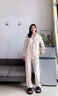 貓人純棉睡衣女士100全棉春秋季帶胸墊開(kāi)衫長(cháng)袖套裝大碼寬松家居服 清新綠 【100%純棉 免穿文胸】 L 【158-165cm/100-120斤】 曬單實(shí)拍圖