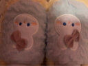 【全網(wǎng)爆款】?jì)和尥闲信ㄍ蓯?ài)秋冬季家用新款厚底保暖寶寶 天藍兔子（包跟） 38-39 (適合37/38腳穿) 曬單實(shí)拍圖
