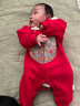 舒貝怡嬰兒衣服秋冬男女寶寶連體衣百天周歲紅色禮服滿(mǎn)月哈衣新年爬服73 曬單實(shí)拍圖