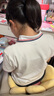 羅蒙男童短袖polo衫校園服飾春夏T恤女童班服 條紋白色短袖POLO衫160 曬單實(shí)拍圖