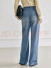 對白（DUIBAI）復古水洗直筒牛仔褲女2026春新款小個(gè)子通勤休閑百搭寬松長(cháng)褲 水洗牛仔藍 28 曬單實(shí)拍圖