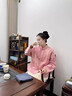 初蟬衣事新中式粉色上衣女20251秋季新款溫婉優(yōu)雅氣質(zhì)國風(fēng)浮雕提花外套 上衣（紫韻紅） S （現貨） 曬單實(shí)拍圖
