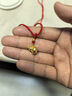 中國(guó)黃金（CHINA GOLD）黃金葫蘆吊墜男女足金福祿相伴掛墜項(xiàng)鏈中秋節(jié)生日禮物送老婆愛(ài)人 葫蘆吊墜+福字珠 約1g【紅繩】 曬單實(shí)拍圖