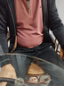 THOM BKDINR高端男士長(cháng)袖t恤2025春秋薄款中年爸爸翻領(lǐng)POLO打底衫秋裝上衣服 16823皮紅長(cháng)袖 【春秋款】 2XL 180【建議155-170斤】 曬單實(shí)拍圖
