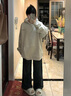 風(fēng)采兔 秋裝新款女2025衛衣女連帽超好看加絨美式重磅寬松學(xué)生薄款上衣 白色【薄款】 M 曬單實(shí)拍圖