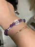 辰石【新年禮物】辰石天然紫水晶手鏈 白水晶女九紫離火圓珠手串 曬單實(shí)拍圖