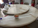 采薇 大理石餐桌家用餐桌椅組合實(shí)木白蠟木大圓桌現代簡(jiǎn)約圓形飯桌 1.60米餐桌(帶轉盤(pán)）+8張餐椅 曬單實(shí)拍圖