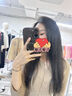 UR秋季新款女裝曠野美拉德百搭修身針織開(kāi)衫UWB940014 黑色 S 曬單實(shí)拍圖