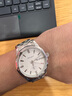 正品全自動(dòng)真機械手表男士鑲鉆大表面男表夜光防水超薄實(shí)心精鋼帶 雙歷真機械G5白底銀殼鋼帶+精準走時(shí) 42mm 曬單實(shí)拍圖