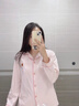 貓人（MiiOW）純棉睡衣女士2025年新款100%全棉秋冬季家居服可外穿大碼長袖套裝 米膚色【100%新疆棉親膚柔軟】 L 【推薦160-165cm95-110斤】 曬單實(shí)拍圖