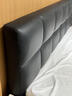 天禧派中古風(fēng)實(shí)木軟床頭層牛皮雙人大床小戶(hù)型齊邊復古真皮床7089 1.8*2米（黑色）真皮軟包實(shí)木邊框包豪斯風(fēng)格 曬單實(shí)拍圖
