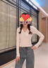 妙奕嘉白色長(cháng)袖t恤女純棉打底衫可外穿內搭秋季2025新款修身polo領(lǐng)上衣 polo領(lǐng)正肩修身長(cháng)袖T恤【白色】 M 【建議90-109斤】 曬單實(shí)拍圖