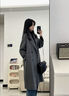 皮爾卡丹（pierre cardin）2024款秋冬雙面羊絨大衣女加厚長(cháng)款過(guò)膝復古羊絨毛呢外套女寬松款 -灰色 S 曬單實(shí)拍圖