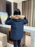波司登（BOSIDENG）25年新款極寒90鵝絨羽絨服男女同款短款連帽保暖外套B250242317 【趨勢推薦】中山青5870 S 160/84A 體重約100-110斤 曬單實(shí)拍圖