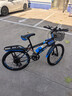 津馳遠兒童自行車(chē)6-10-15歲碟剎中大童山地男女孩學(xué)生單車(chē)一體輪腳踏車(chē) 車(chē)筐款|藍色+變速+雙碟剎+輻條輪 22寸【身高140-160cm】約11-15歲 曬單實(shí)拍圖