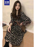 羅蒙（ROMON）法式赫本風(fēng)高級感碎花連衣裙女2025年春季新款黑色內(nèi)搭打底長裙子 圖色 均碼 -85-135斤 曬單實(shí)拍圖