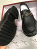 富貴鳥(niǎo)（FUGUINIAO）春秋皮鞋女真皮單鞋女時(shí)尚樂(lè )福鞋文藝范厚底舒適深口工作通勤女鞋 FN5012黑色 38 曬單實(shí)拍圖