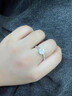 9999足銀小方糖戒指女純銀鋯石開(kāi)口可調節指環(huán)高級感輕奢方鉆尾戒 999純銀開(kāi)口小方糖鉆戒 曬單實(shí)拍圖
