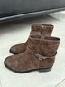 百麗（Belle）復古百搭牛皮時(shí)裝靴女冬季新款商場(chǎng)同款搭扣氣質(zhì)短靴3QF48DD5 淺啡 37 曬單實(shí)拍圖