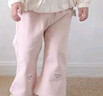班喜迪女童褲子春秋款2025新款洋氣時(shí)髦寶寶休閑長(cháng)褲秋裝兒童公主喇叭褲 粉色 90 曬單實(shí)拍圖