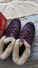 足力健老人鞋冬季大棉鞋加絨保暖靴子雪地靴媽媽鞋休閑鞋 6218K絳紫40 曬單實(shí)拍圖