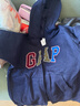蓋璞男女童2025秋季新款Logo貼布繡寬松抓絨連帽衫兒童裝804634 曬單實(shí)拍圖