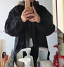 外套男春秋冬季潮流韓版寬松休閑衣服男裝潮牌假兩件工裝連帽夾克 8820黑色 L 165-175/130斤左右 曬單實(shí)拍圖