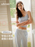 ubras劉雯同款帶胸墊含蠶絲吊帶背心女免穿文胸內搭美背打底 蕾絲短款-白色 S 曬單實(shí)拍圖