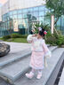 安妮優(yōu)兒（Anneyol）格格服女童古裝清朝秋冬加厚兒童冬季漢服中國風(fēng)唐裝滿(mǎn)族拜年服裝 粉色加絨加厚 130 曬單實(shí)拍圖