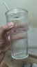 【京東物流】玻璃杯帶蓋耐熱茶杯高顏值豎條紋水杯帶吸管茶杯家用 大竹節杯【單只】600ml 曬單實(shí)拍圖