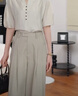 范思藍恩范思藍恩簡(jiǎn)約休閑高腰直筒西裝褲女春季2025新款顯瘦百搭褲子1202 卡其色 M 曬單實(shí)拍圖