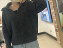 三彩2025秋季新款顯瘦套頭針織衫毛衫寬松大翻領(lǐng)簡(jiǎn)約長(cháng)袖休閑M 深邃灰 L 165/88A 曬單實(shí)拍圖