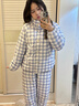 嬌彩夢冬季睡衣女三層夾棉加厚加絨保暖青年女士純棉家居服套裝 冬日格調(diào)（藍色） 三層夾棉加厚 M (身高155-165cm，體重90-110斤) 曬單實拍圖