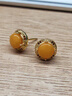 胖東來(lái)品質(zhì)蜜蠟耳釘雞油黃琥珀耳飾復古黃色蛋面金鑲玉天然玄學(xué)耳 【天然雞油黃】芙秋耳釘 曬單實(shí)拍圖
